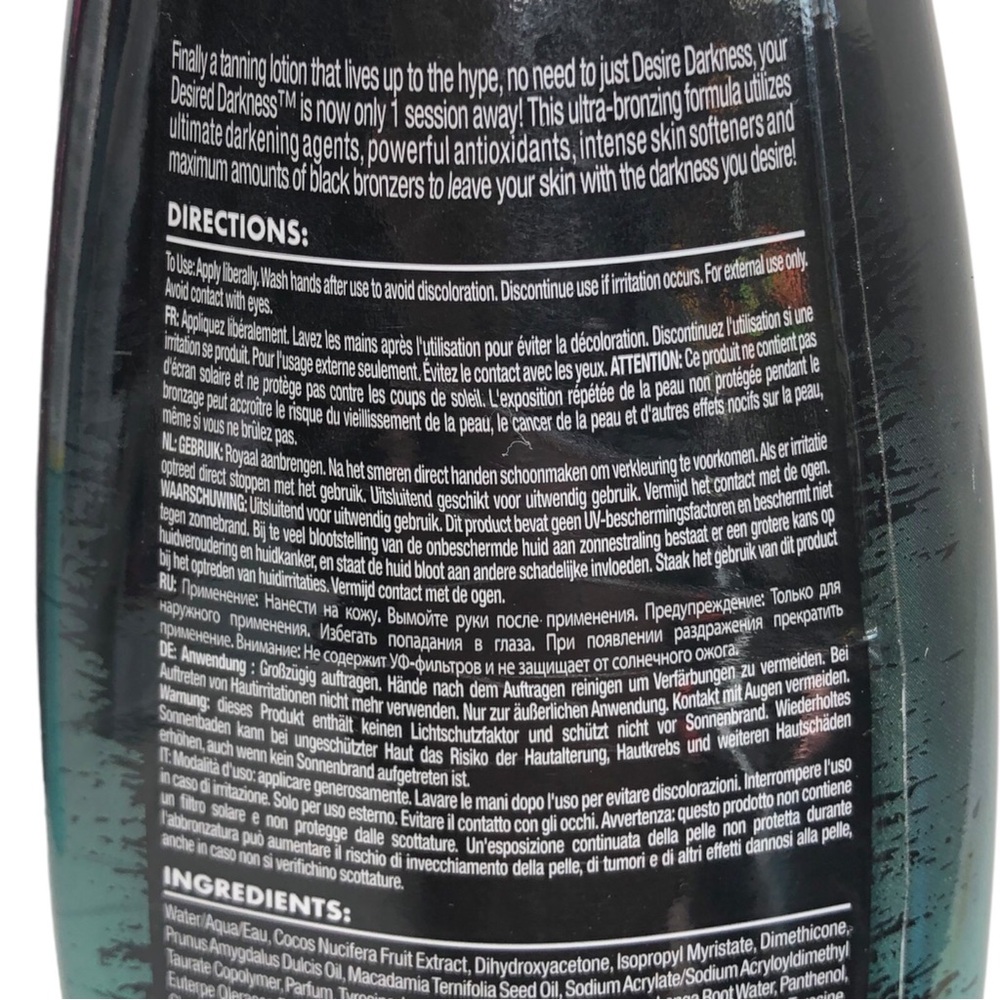 🆕 Ed Hardy Desired Darkness Rapid Release Black Bronzer Tanning Bed Lotion - Picture 3 of 5